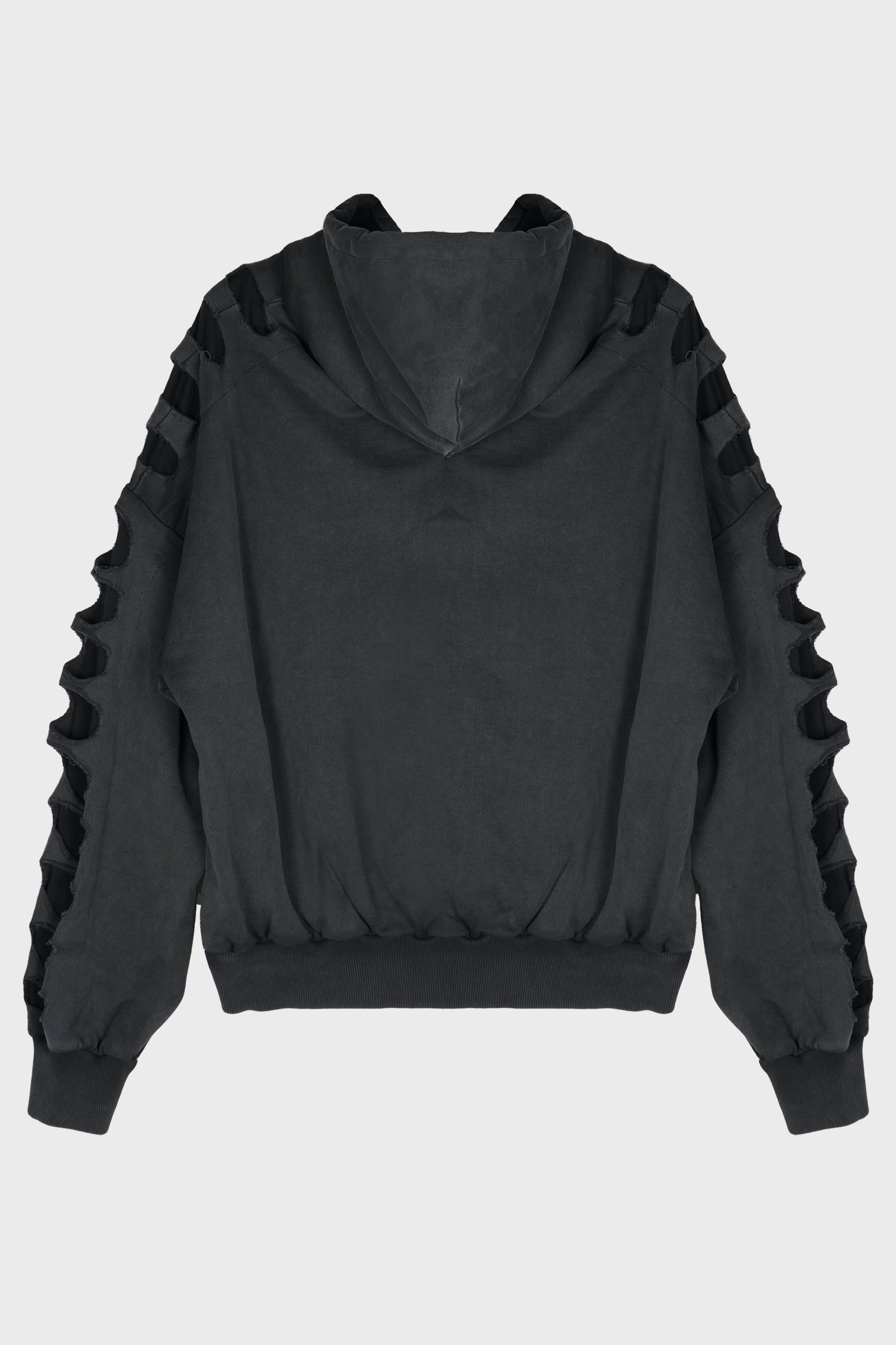 SHOULDERLESS HOODIE CUT AV-LOGO BLACK