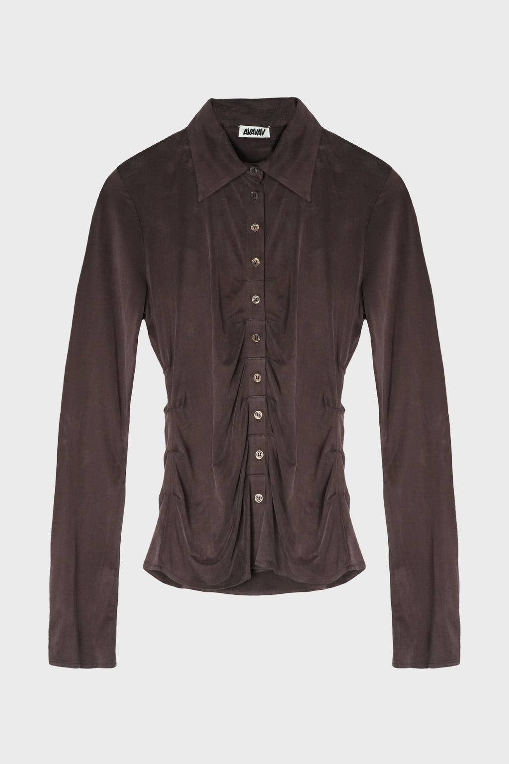 PLEATED SHIRT BROWN