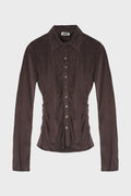 PLEATED SHIRT BROWN