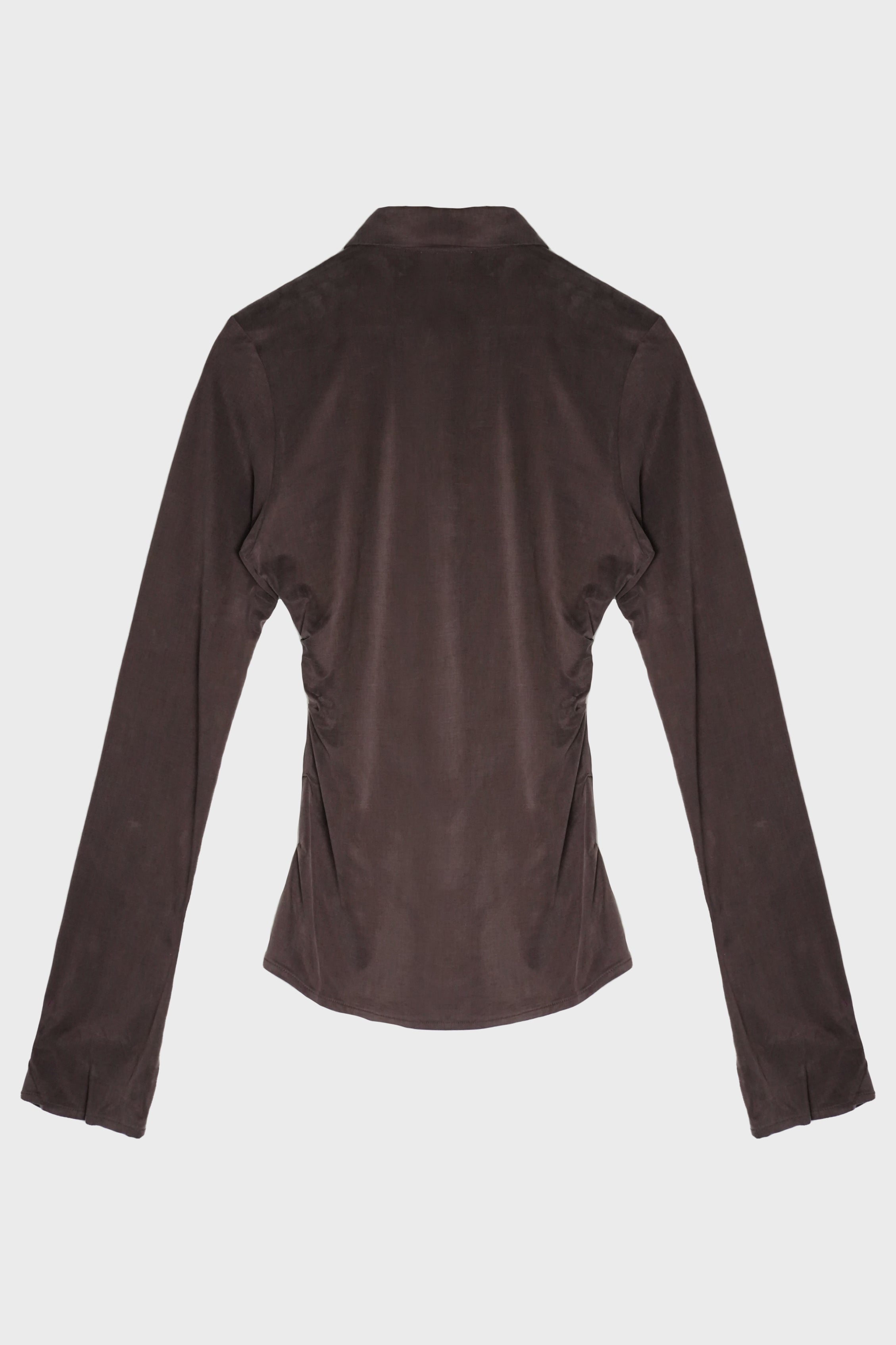 PLEATED SHIRT BROWN