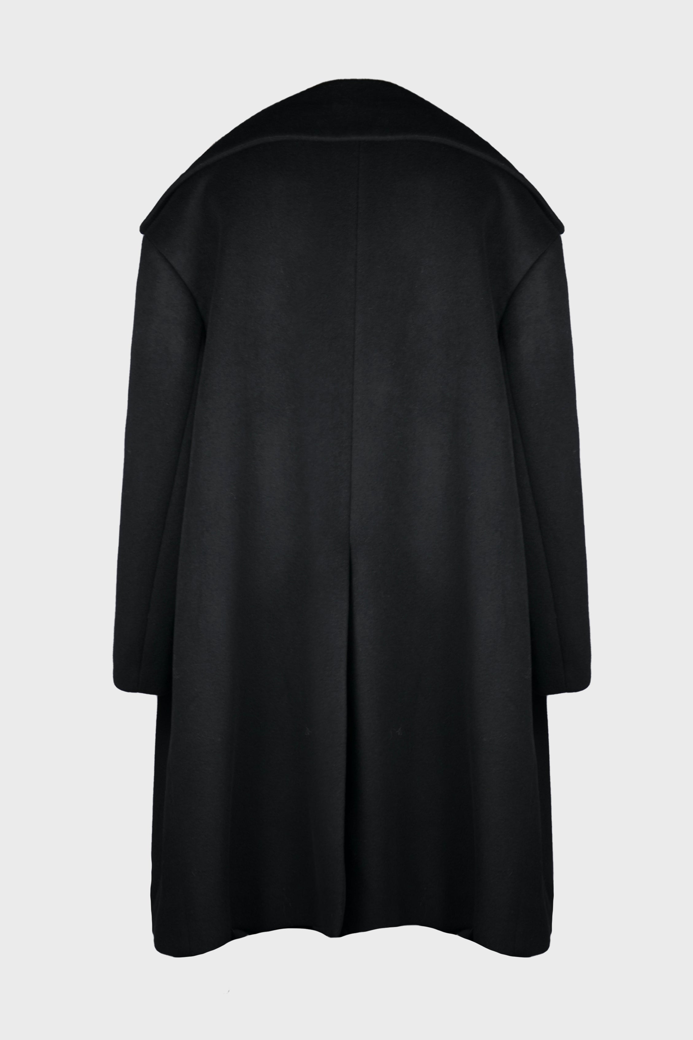 BLACK WOOL SHORT COAT