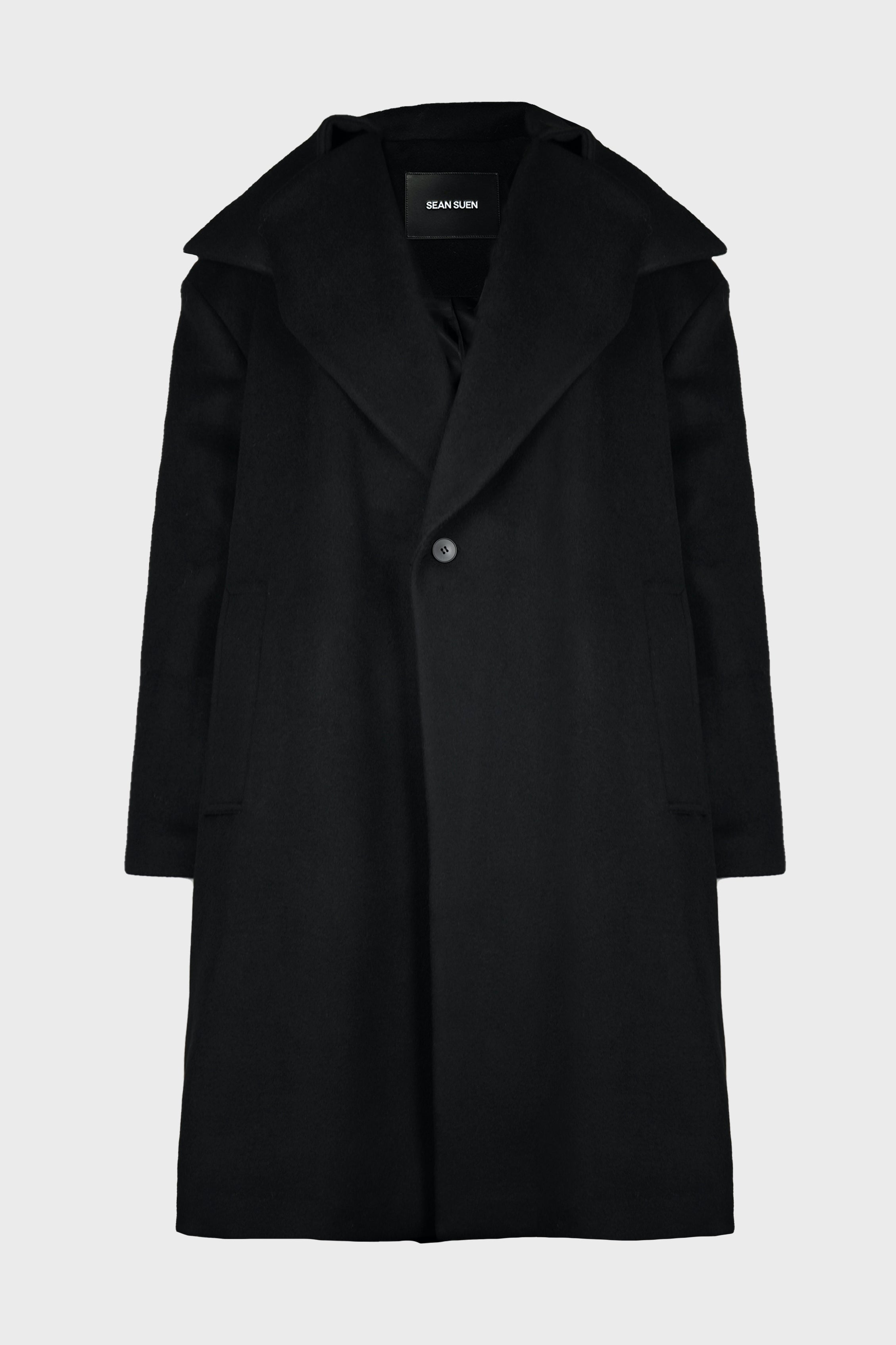BLACK WOOL SHORT COAT