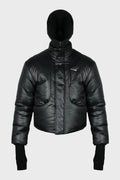 PADDED JACKET W/ BALACLAVA BLACK