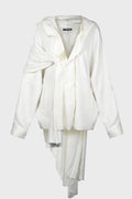 HOODED JACKET w/ GRAPHIC MUFFLER IVORY