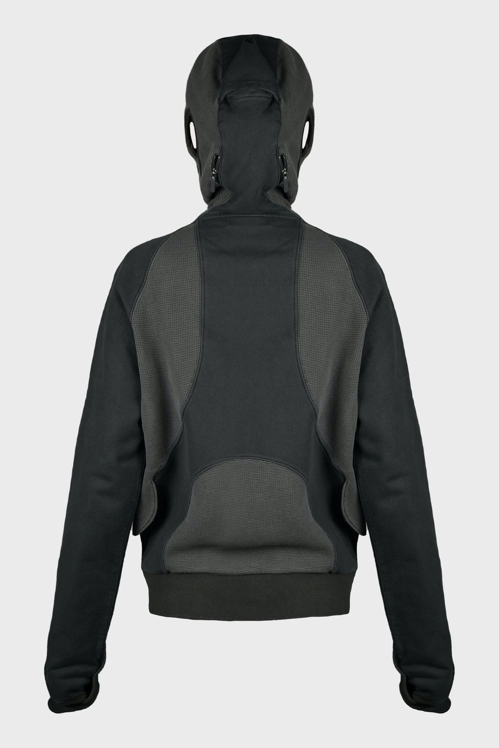 SLASHED ZIP HOODIE CHARCOAL