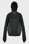 SLASHED ZIP HOODIE CHARCOAL