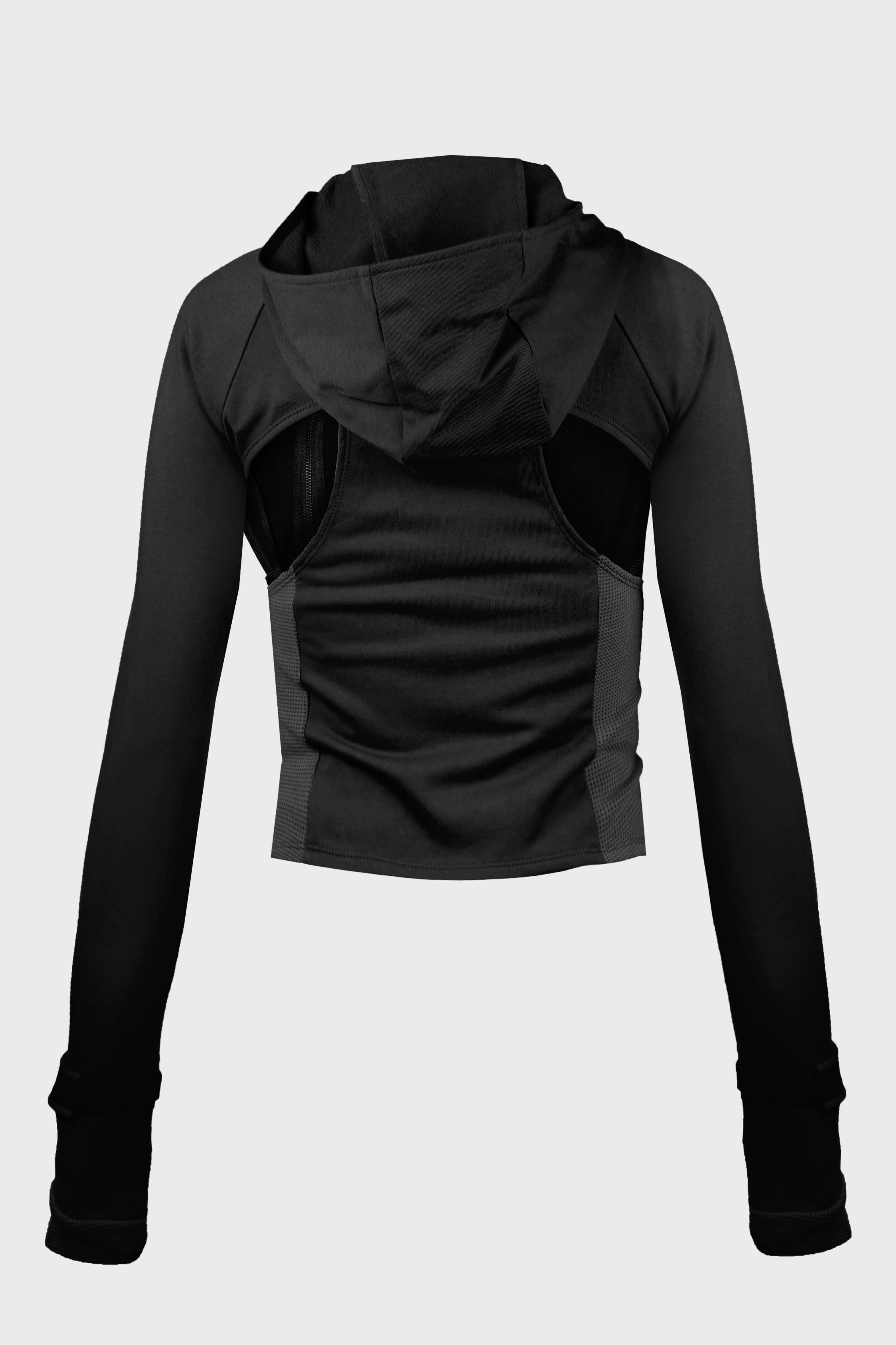 HYEIN SEO - HOODED ASYMMETRIC ZIP TOP BLACK – LABSTORE WORLD