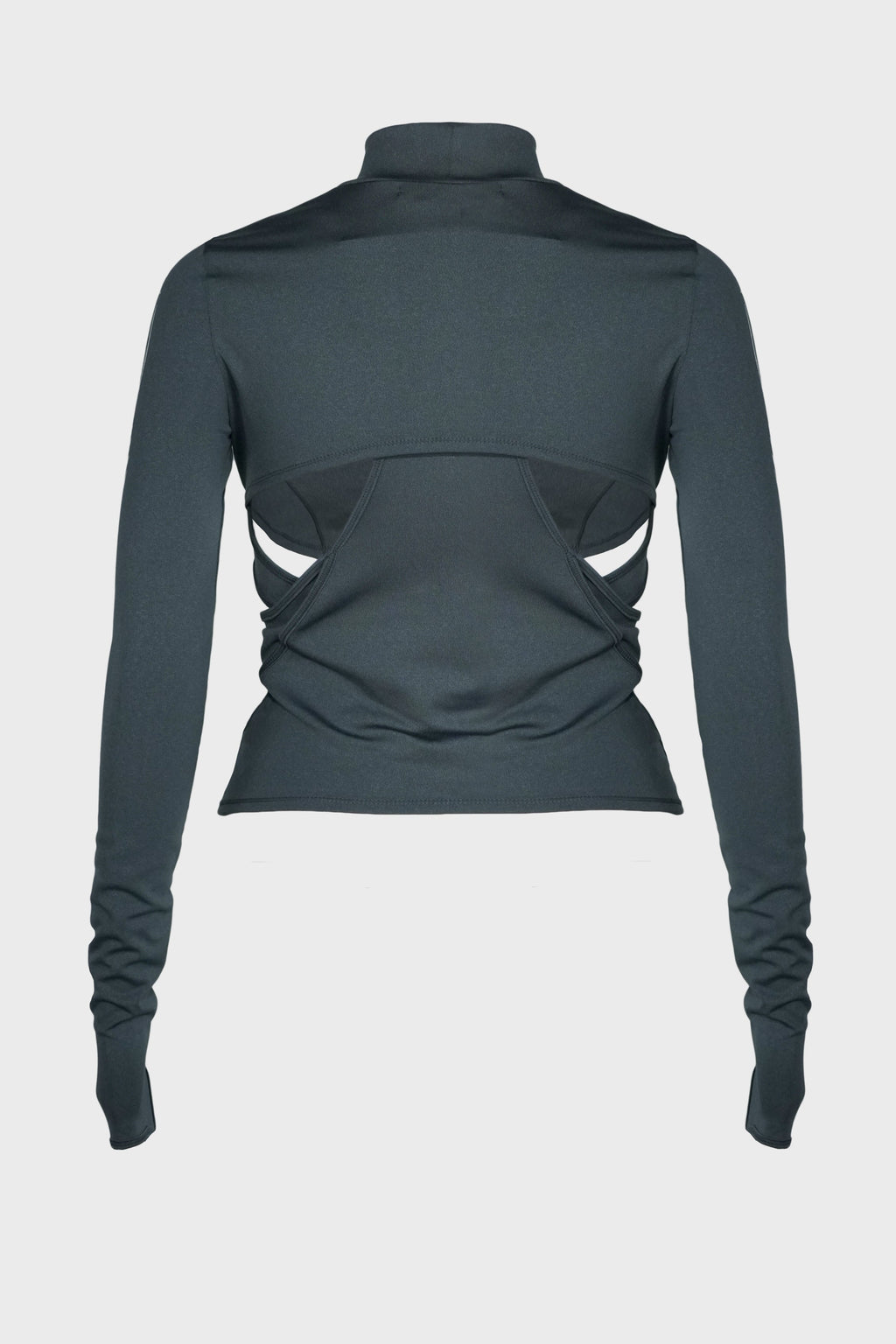 DOUBLE LAYER CROP TOP CHARCOAL