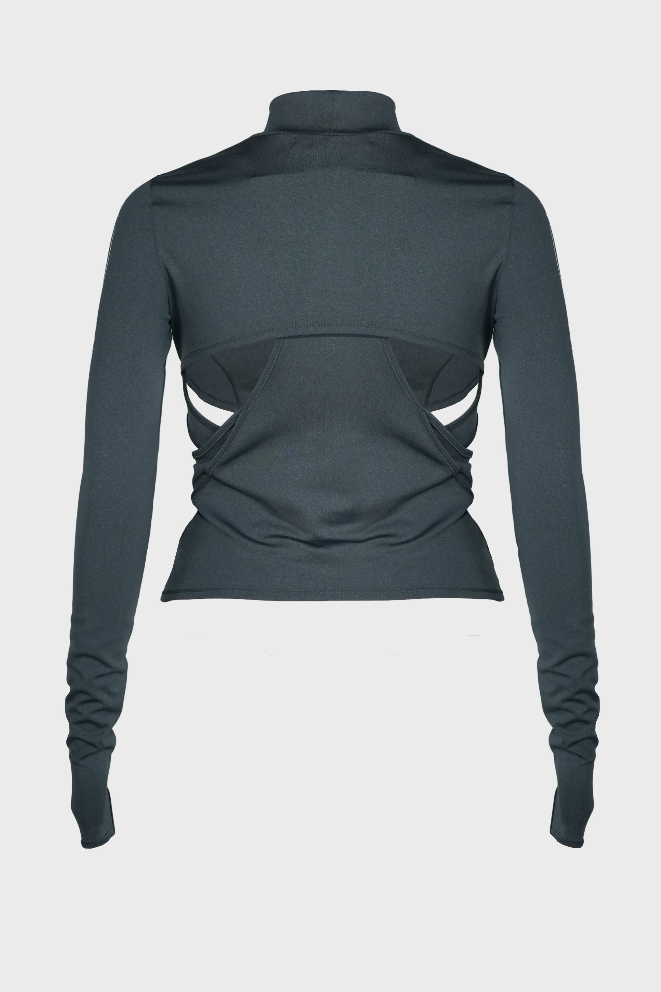 DOUBLE LAYER CROP TOP CHARCOAL