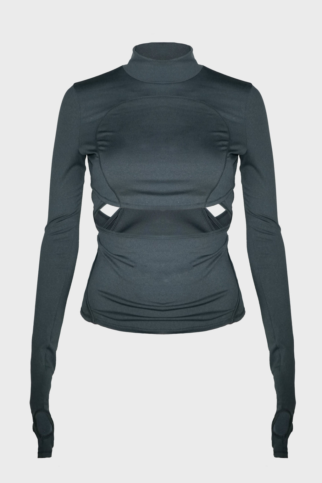 DOUBLE LAYER CROP TOP CHARCOAL