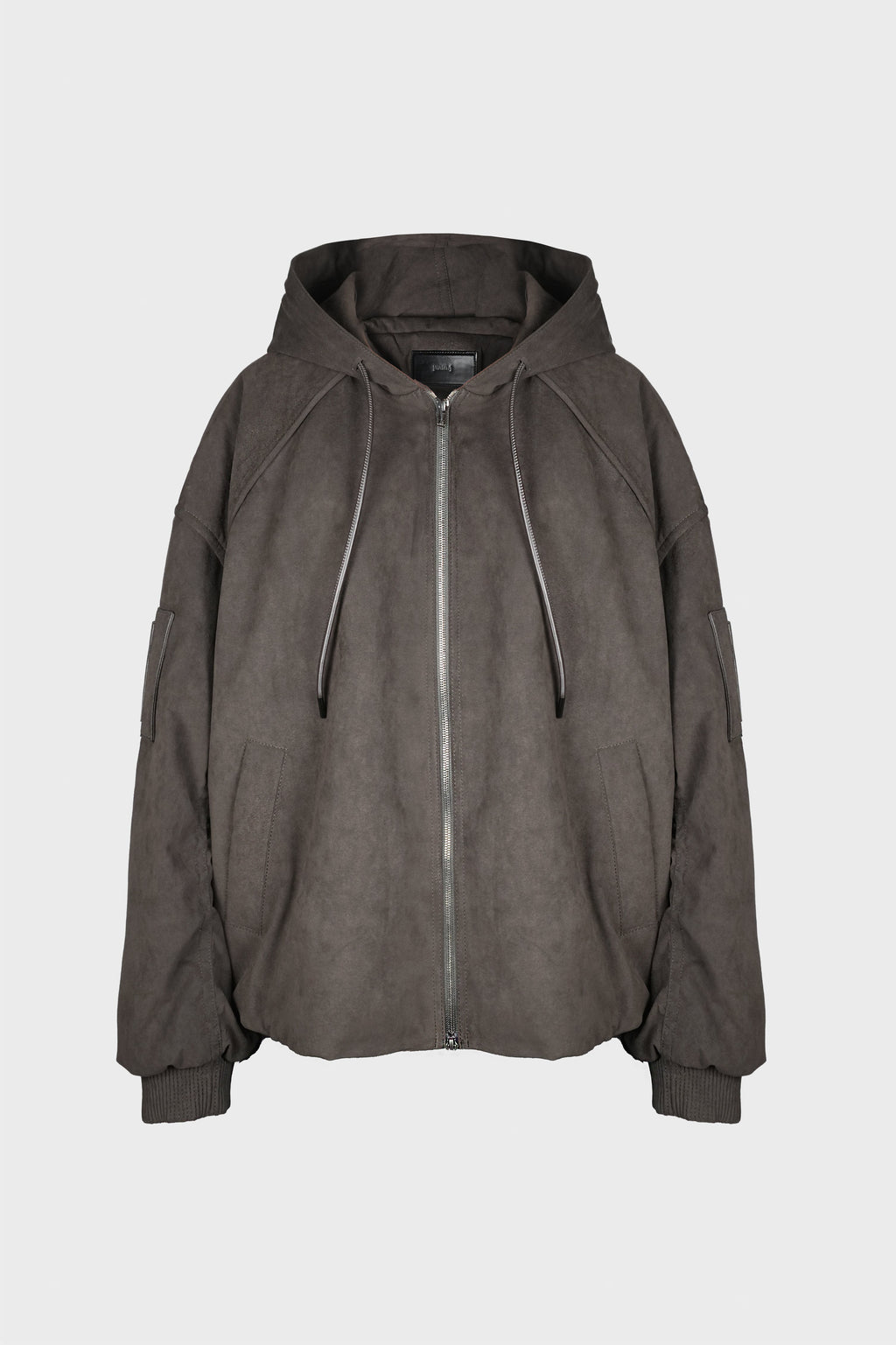 SUEDE HOOD ZIP-UP JUMPER