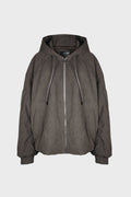 SUEDE HOOD ZIP-UP JUMPER