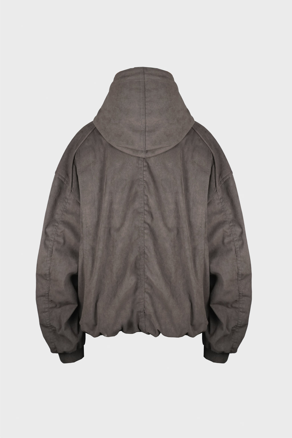 SUEDE HOOD ZIP-UP JUMPER