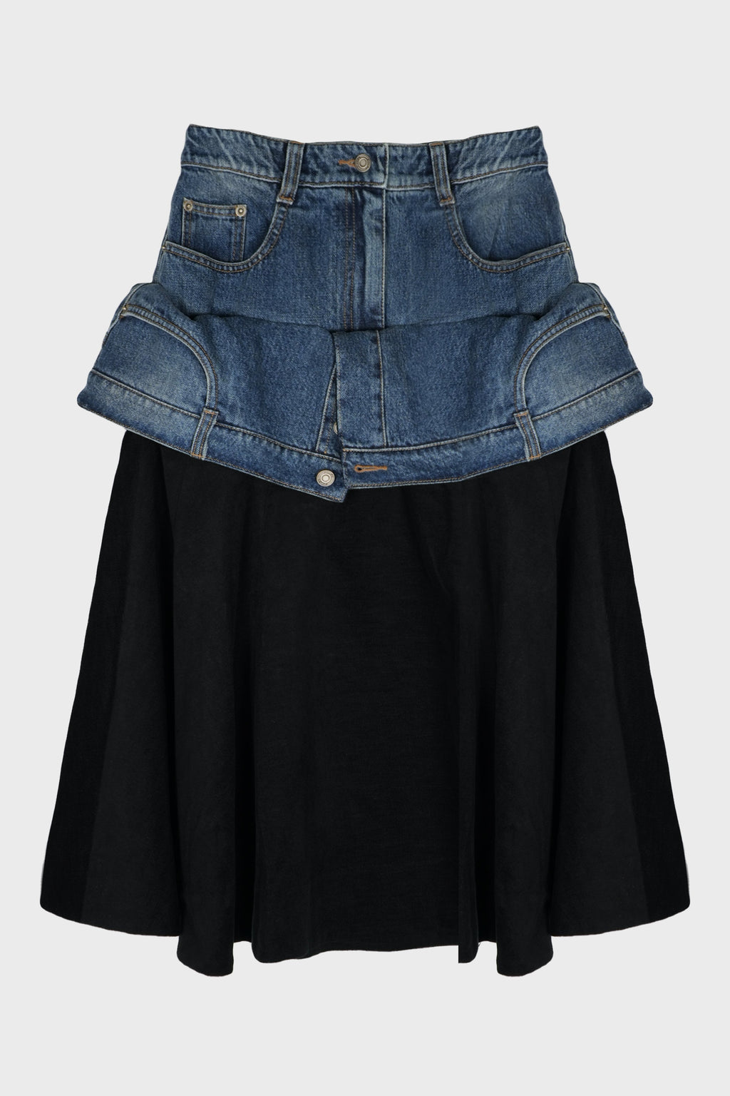 DOUBLE WAIST LAYER SKIRT