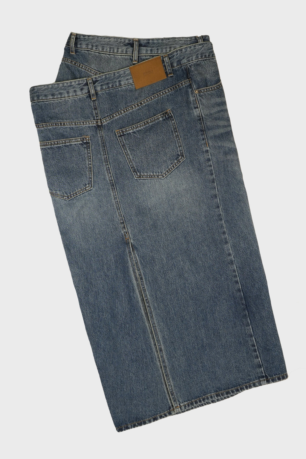 DOUBLE LAYER DENIM SKIRT