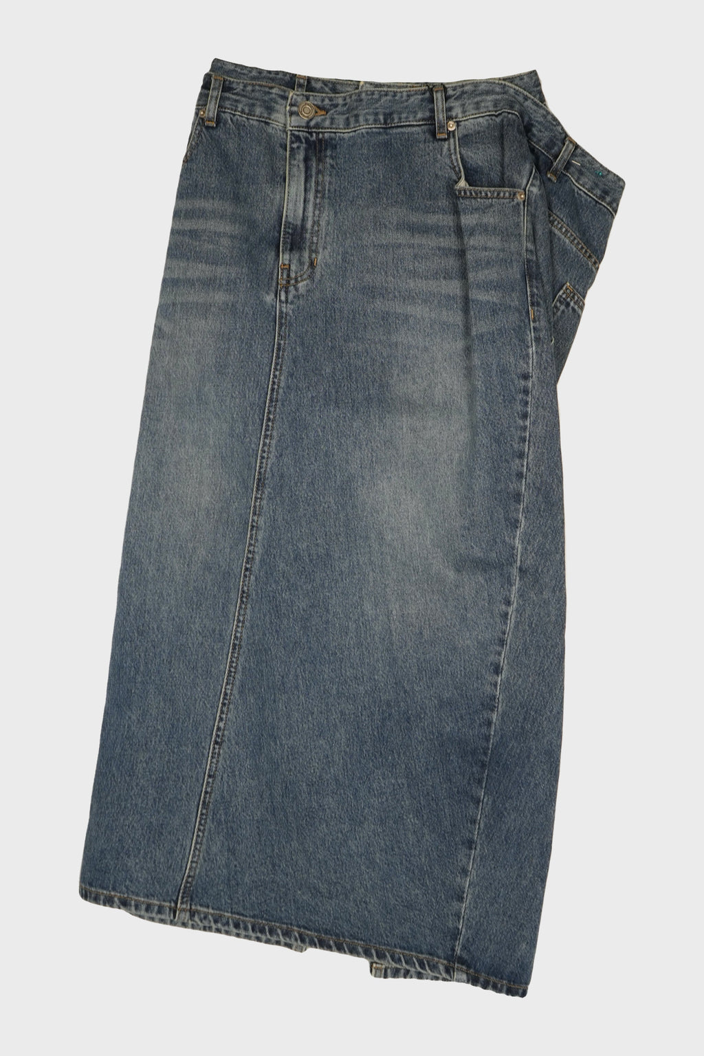 DOUBLE LAYER DENIM SKIRT