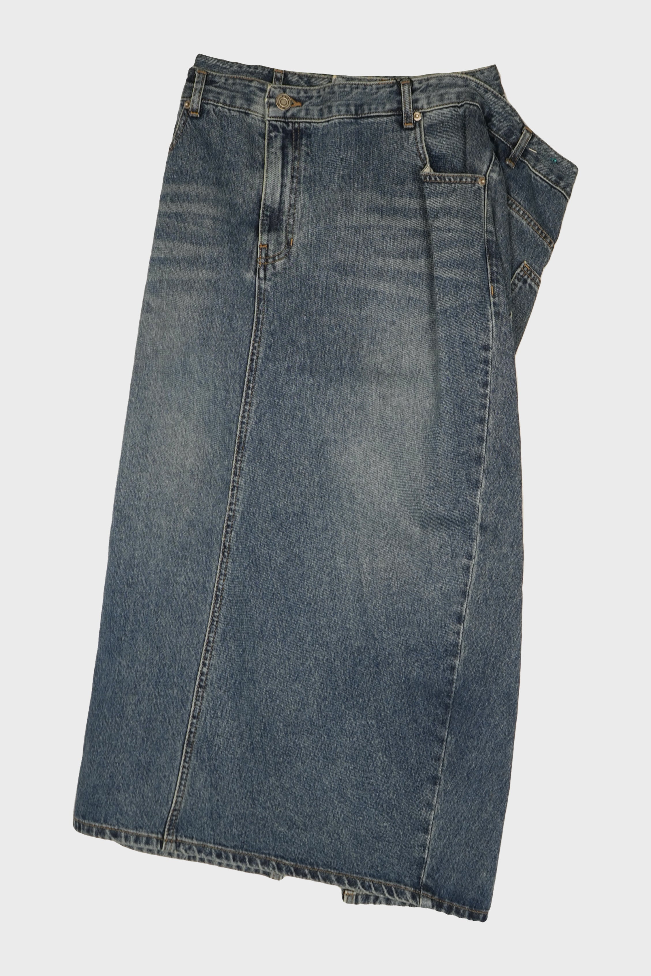 DOUBLE LAYER DENIM SKIRT