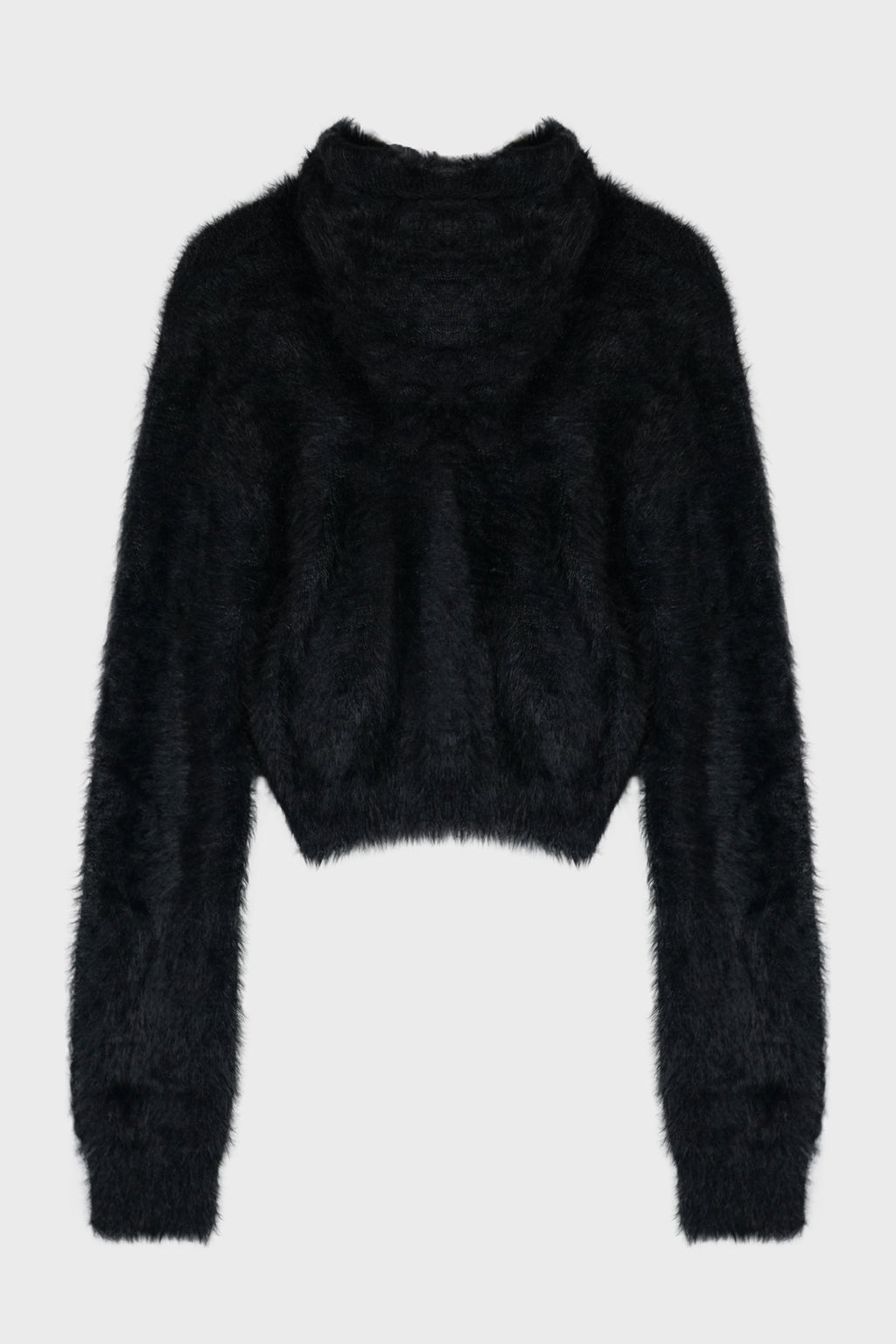 CHIMERA FUR HOODED ZIP-UP BLACK