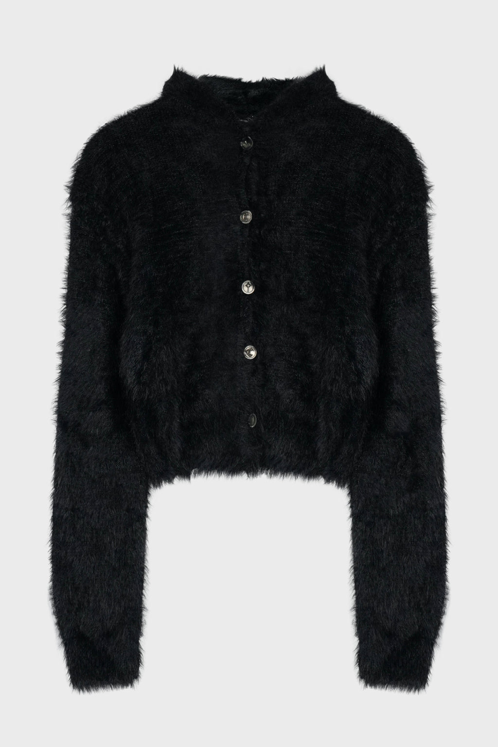 CHIMERA FUR HOODED ZIP-UP BLACK