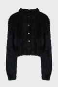 CHIMERA FUR HOODED ZIP-UP BLACK