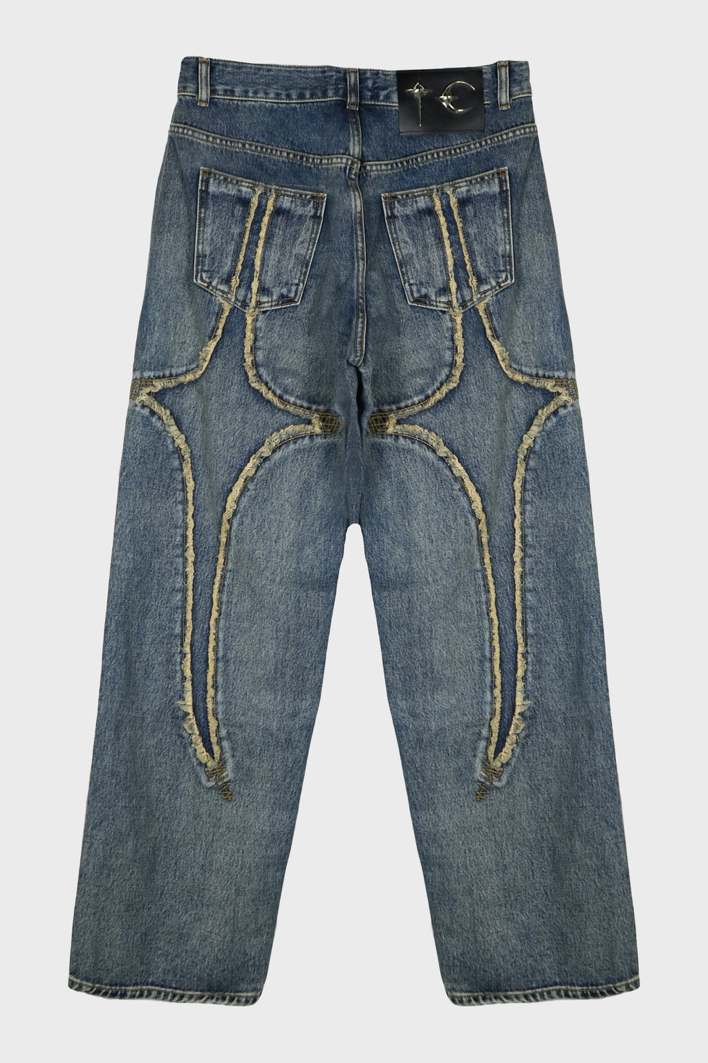 TRIBAL DENIM PANTS BLUE
