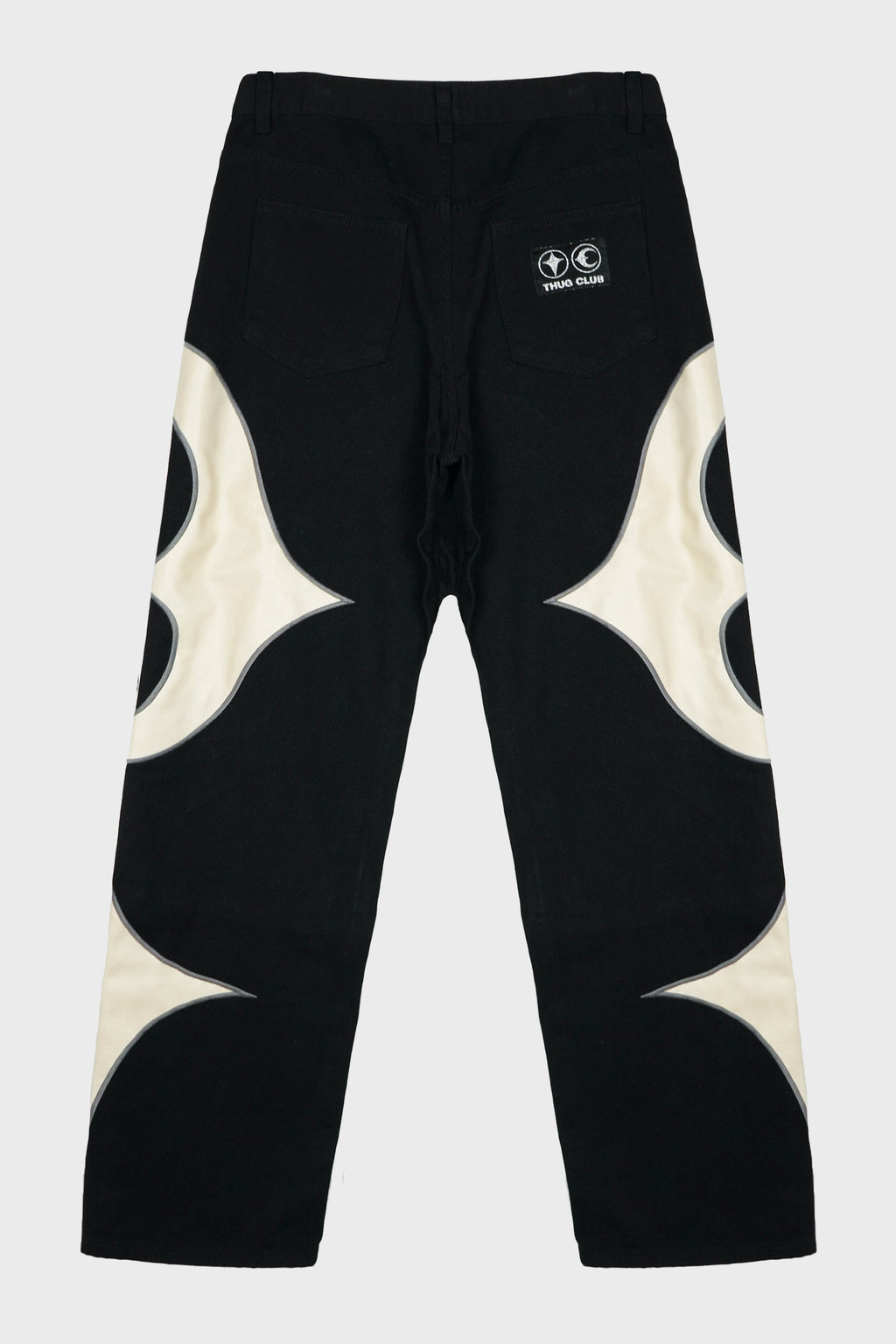 TC LEATHER WASHED DENIM PANTS