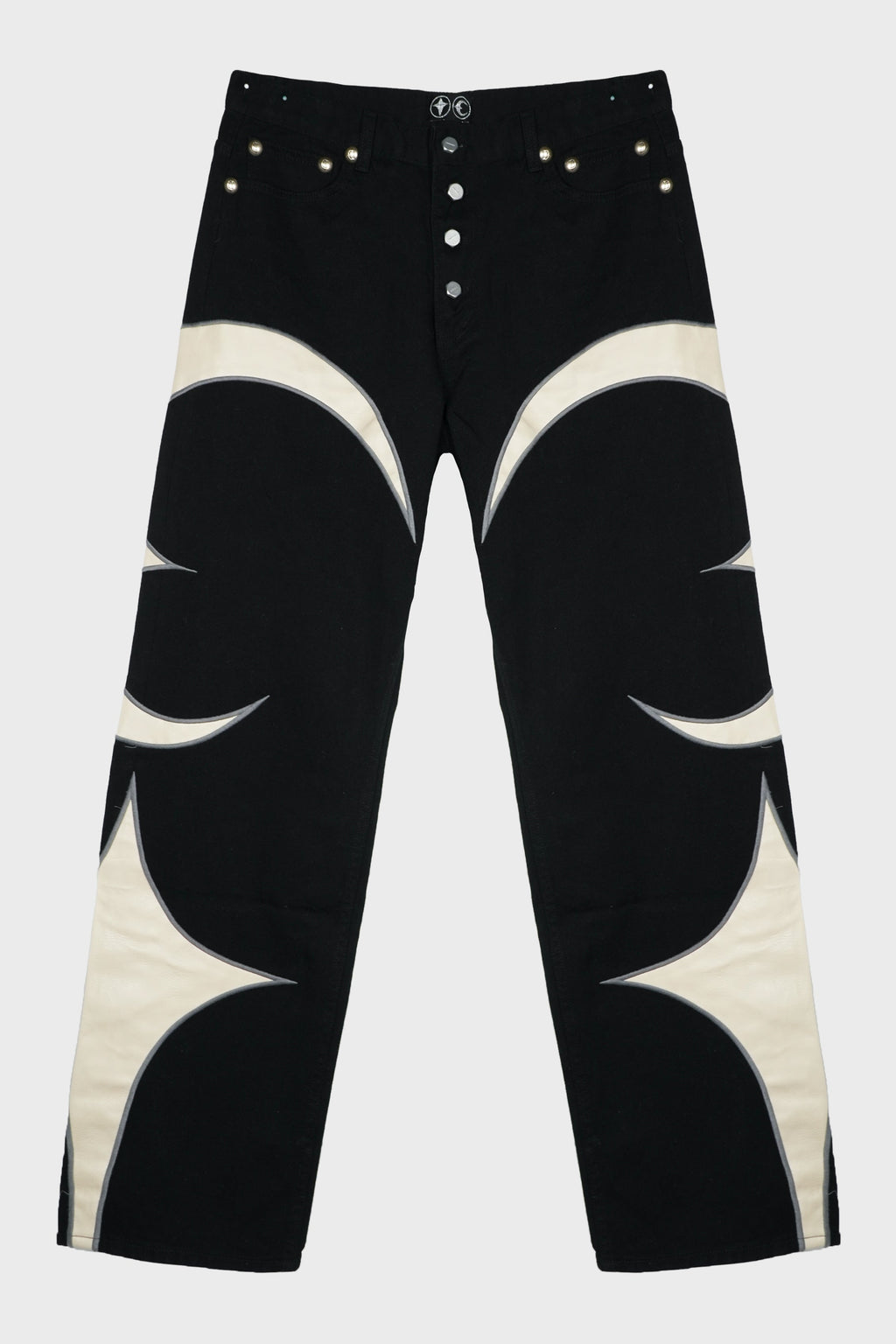 TC LEATHER WASHED DENIM PANTS