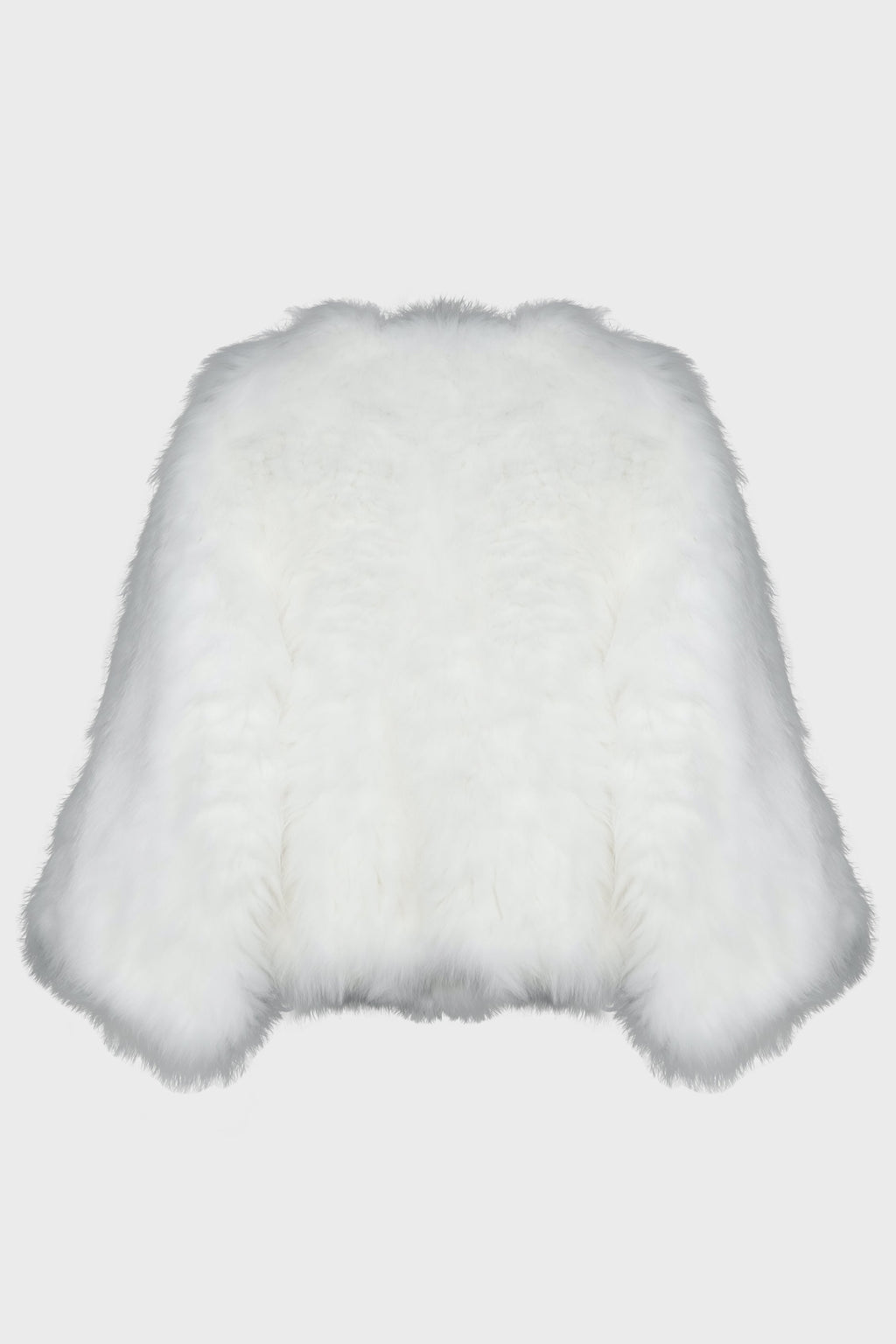 JACKET 50CM KNITTED FOX BLANC