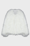 JACKET 50CM KNITTED FOX BLANC