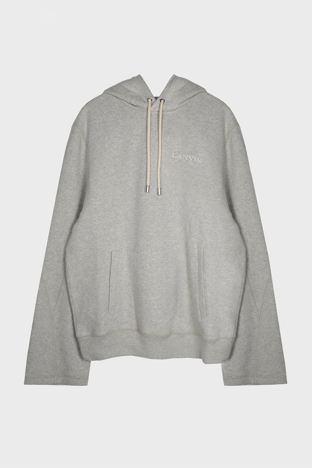 HOODIE DETAIL LOGO HEATHER GREY