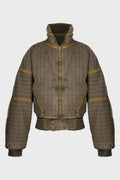 QUILTED BOMBER JACKET ACID BROWN