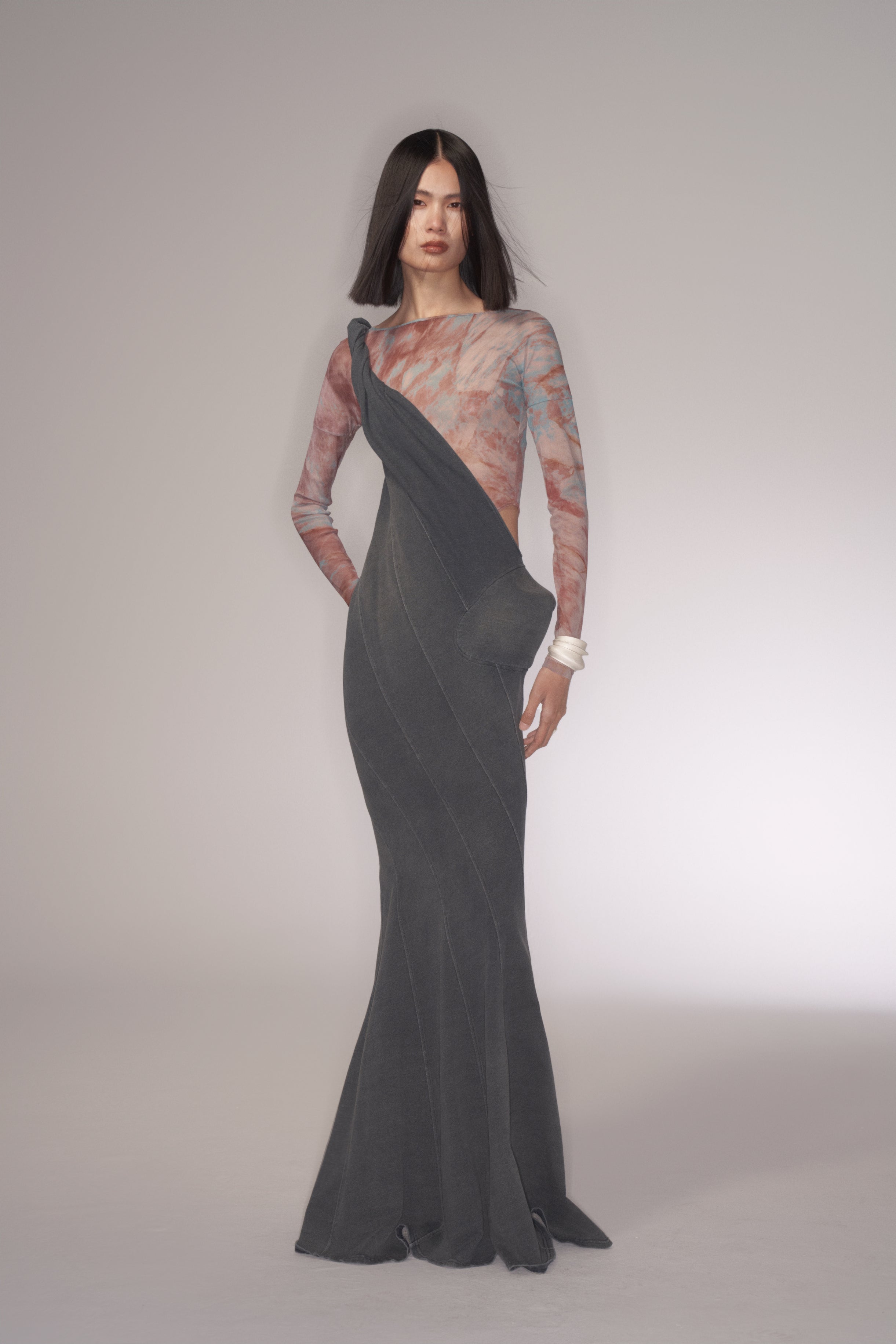 WASHED ONE SHOULDER DRESS