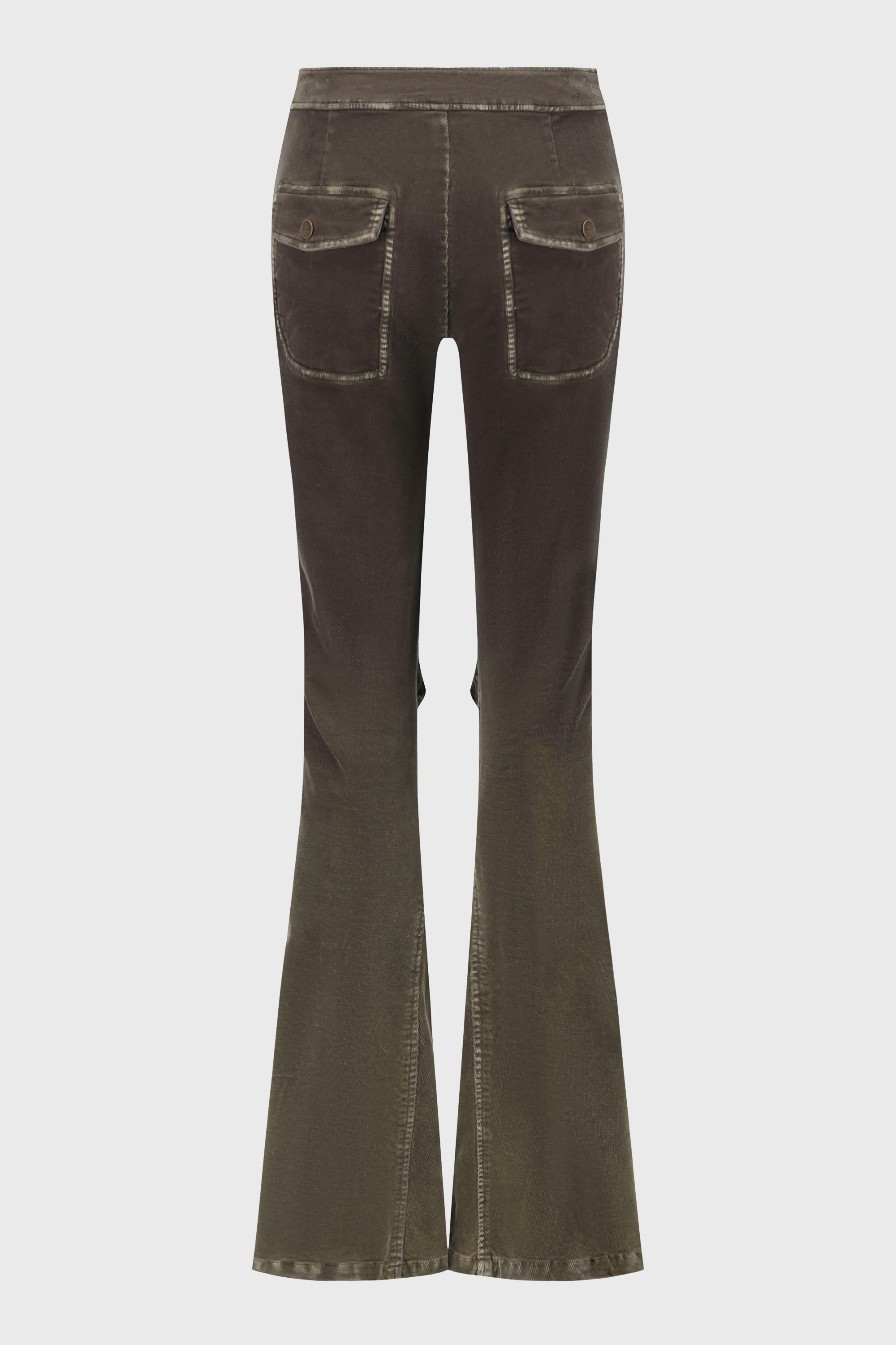 WASHED FLARED PANTS GREIGE YELLOW