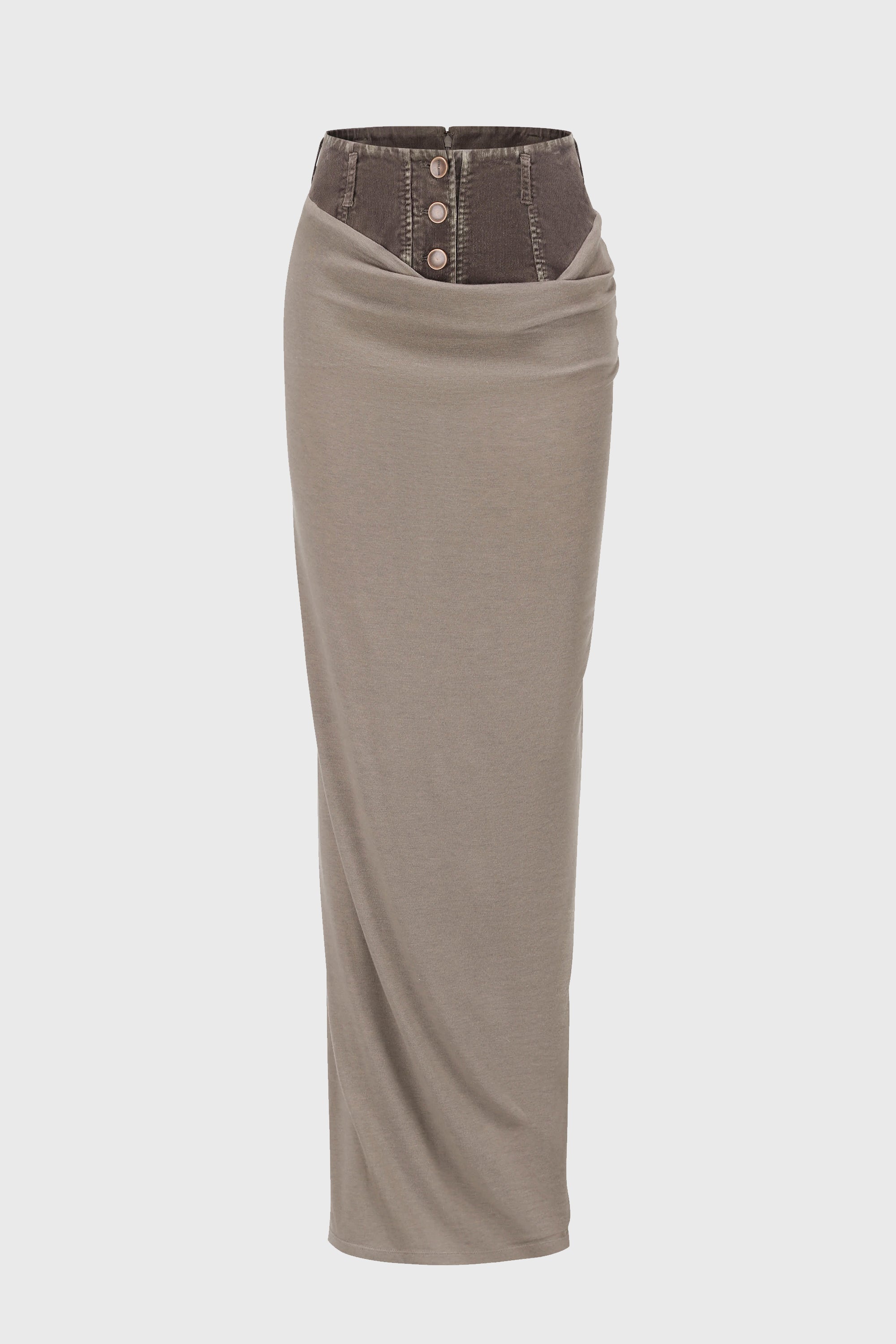 WASHED DECONSTRUCTED RIBBED SKIRT