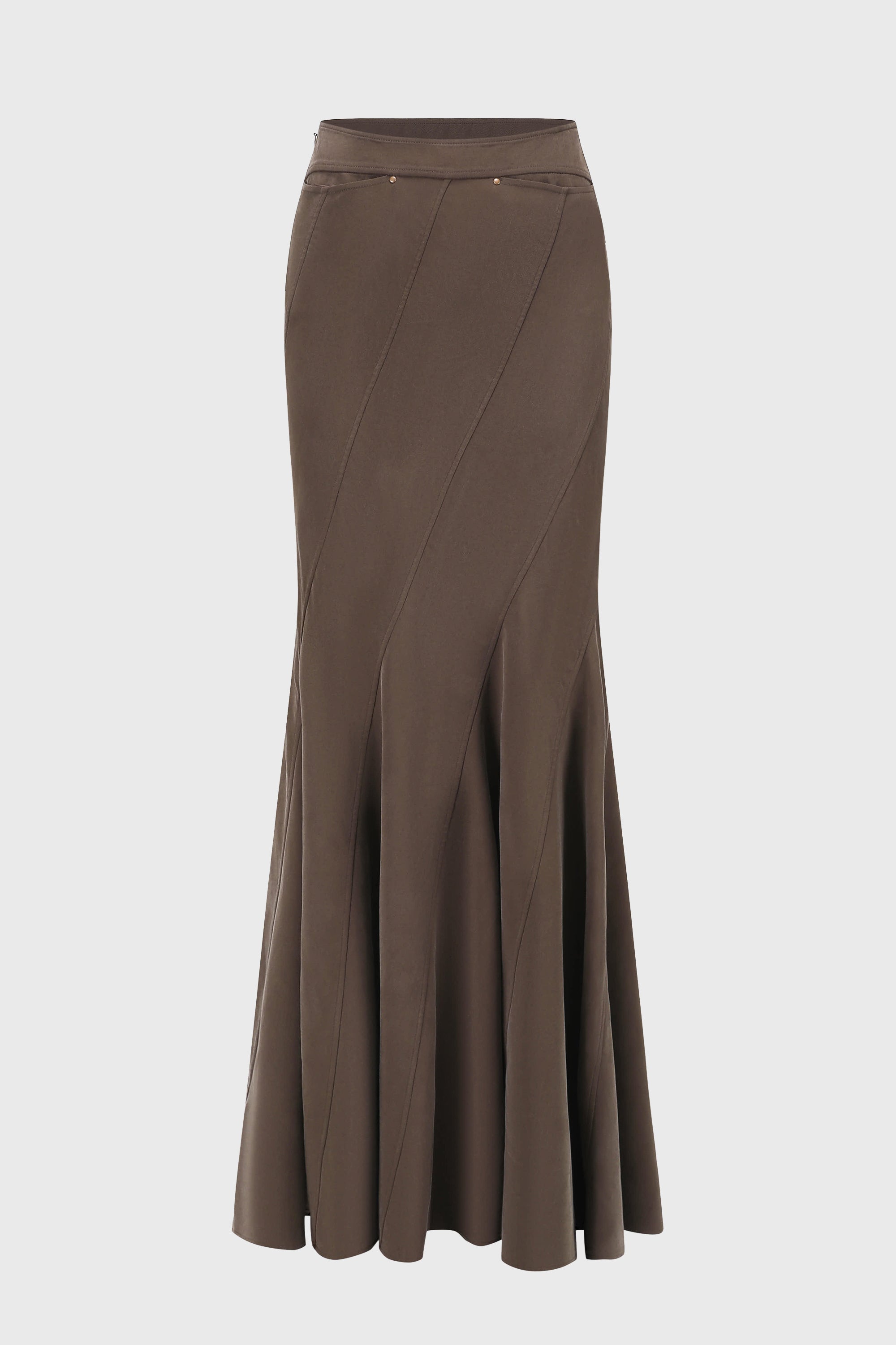 TAILORED FISHTAIL SKIRT COFFEE