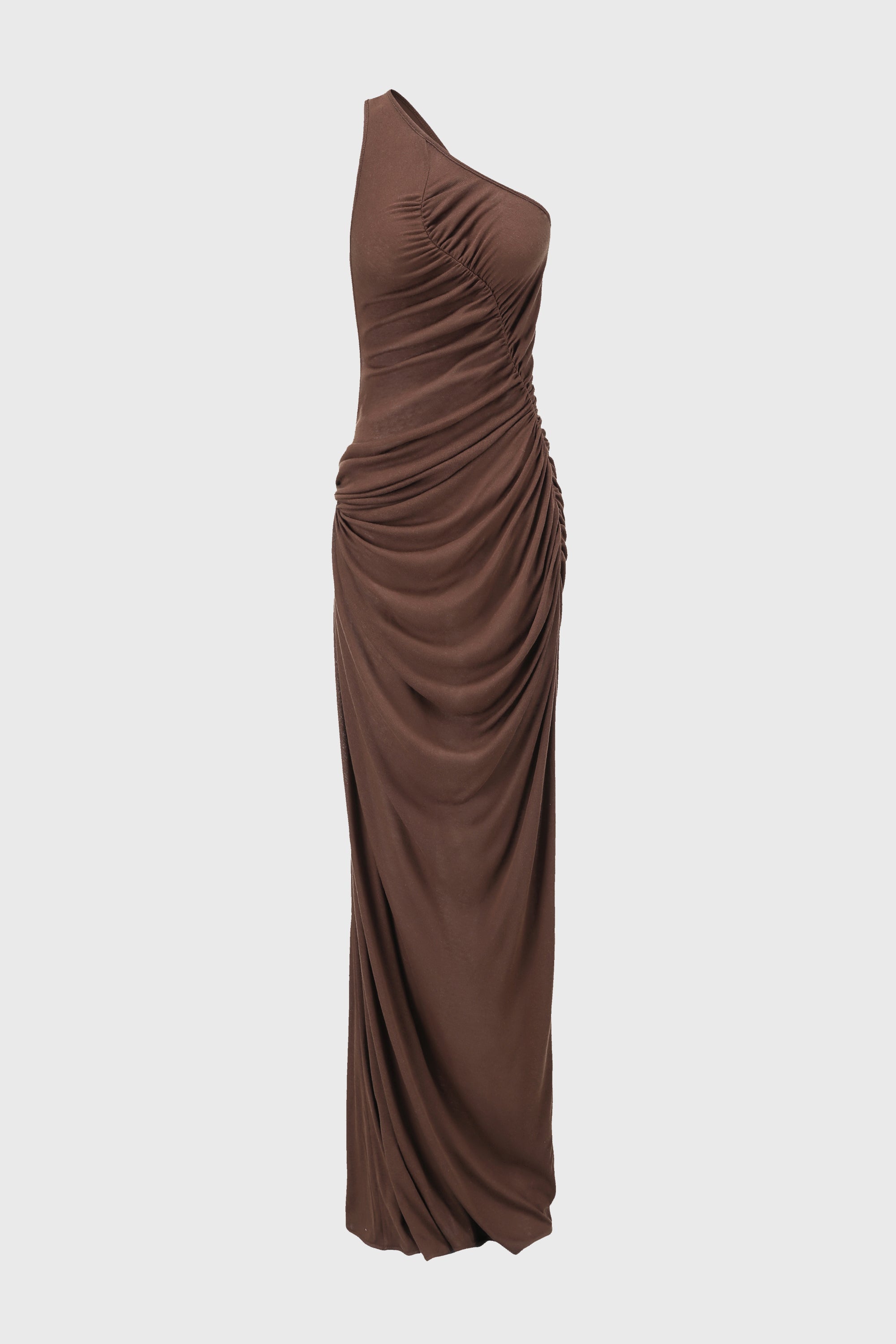 venus brown dress Venus One-Shoulder Maxi Dress In Brown by NAZLI CEREN
