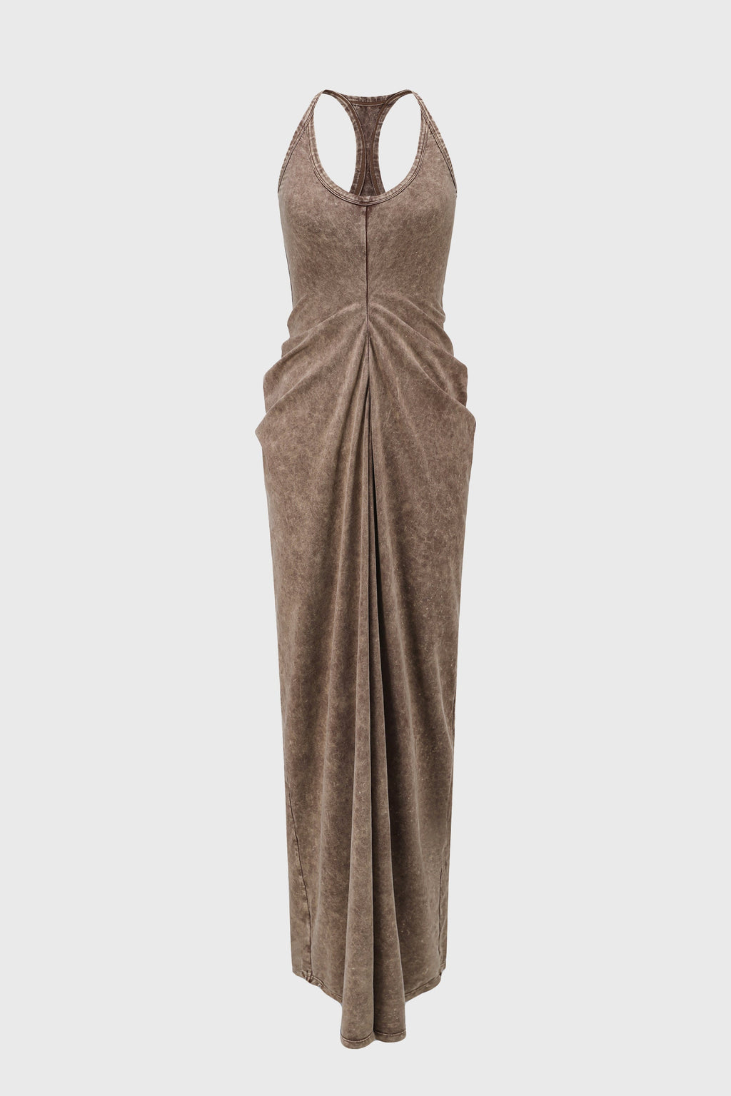 KNITTED SLIM-FIT DRAPED DRESS