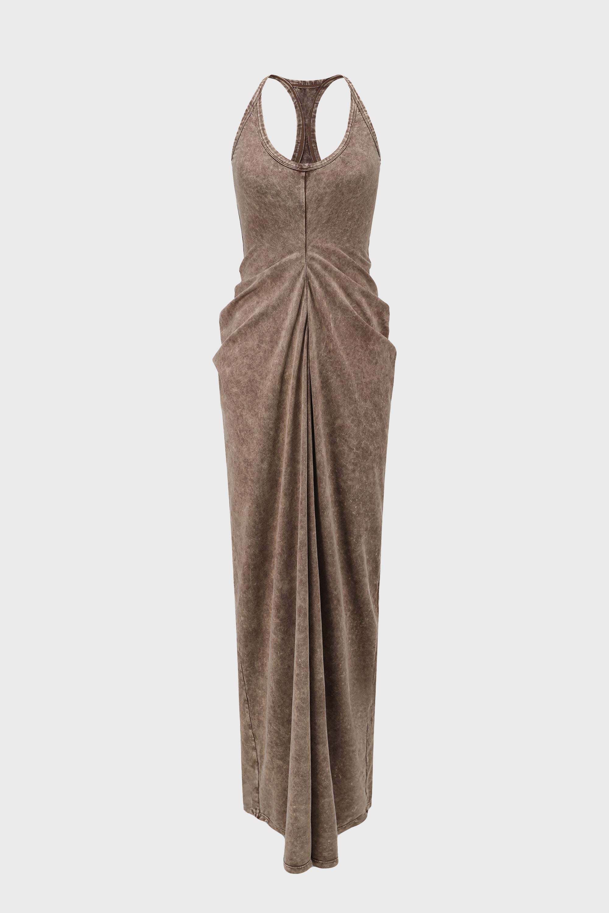 KNITTED SLIM-FIT DRAPED DRESS