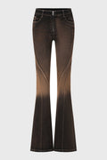 WASHED FLARED JEANS BLACK/BROWN