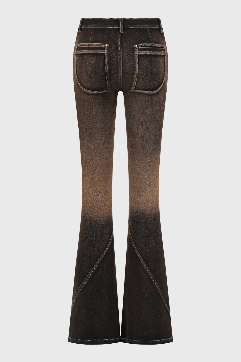 WASHED FLARED JEANS BLACK/BROWN