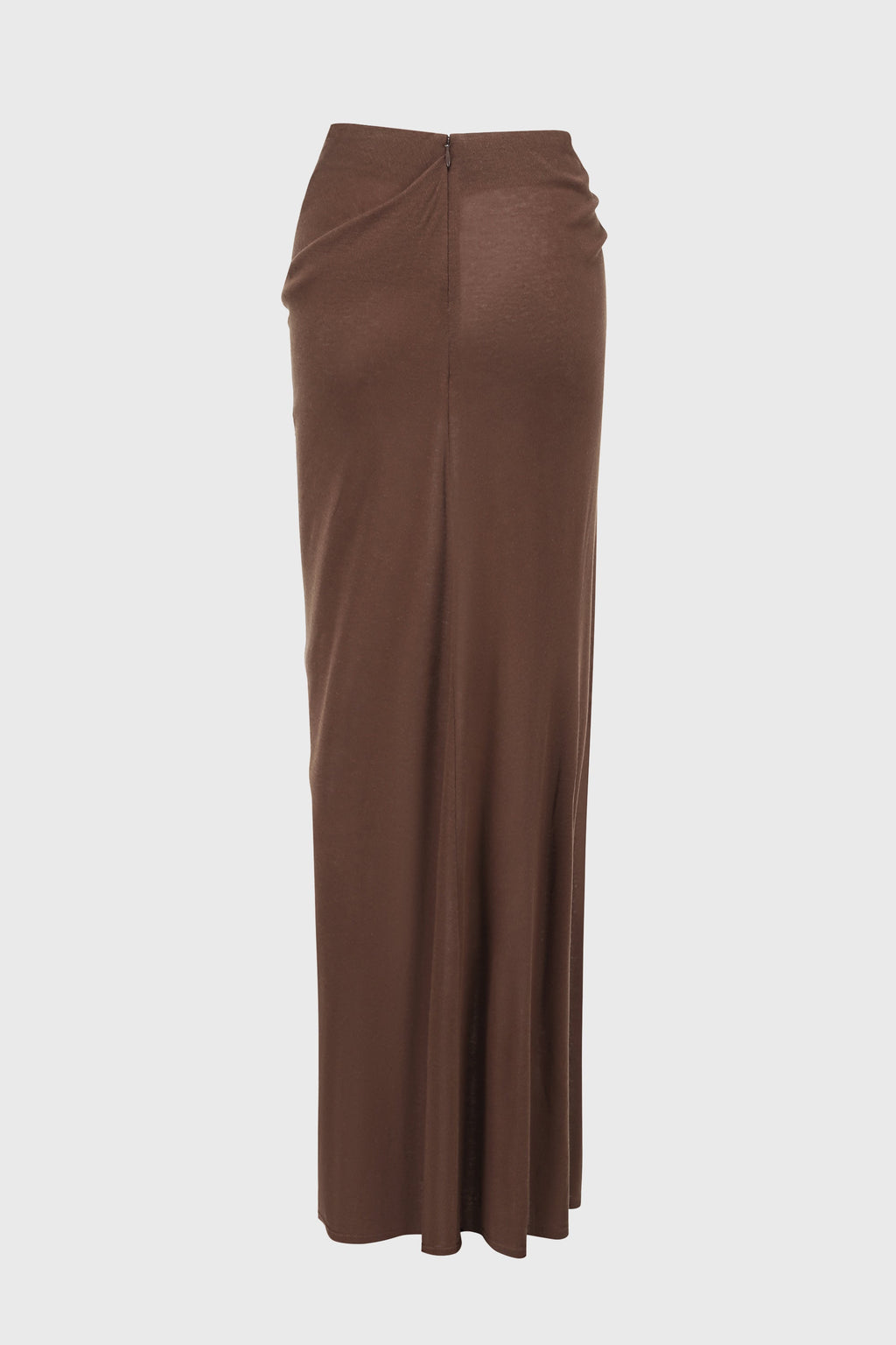 DRAPED RIBBED JERSEY SKIRT REDDISH BROWN