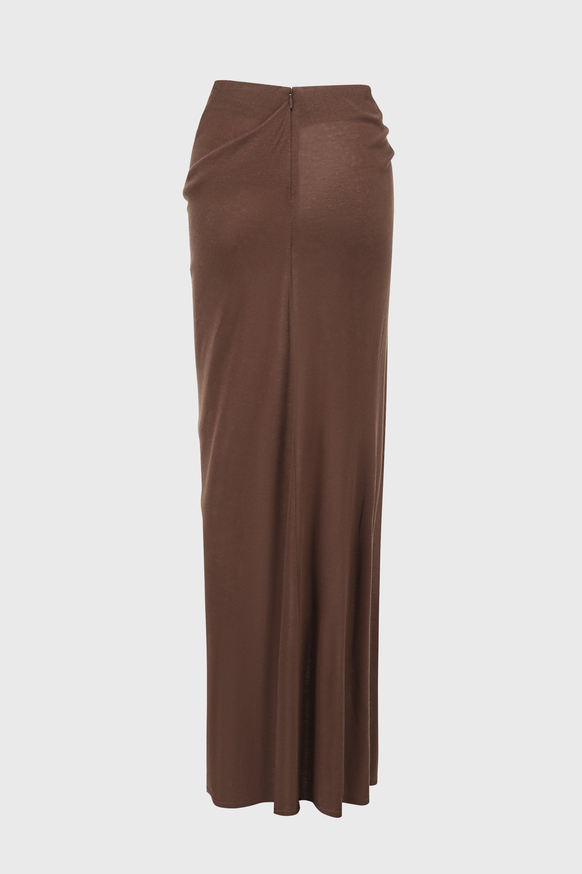 DRAPED RIBBED JERSEY SKIRT REDDISH BROWN