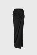 TWISTED DRAPED SKIRT BLACK