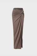TWISTED DRAPED SKIRT MIST GREY