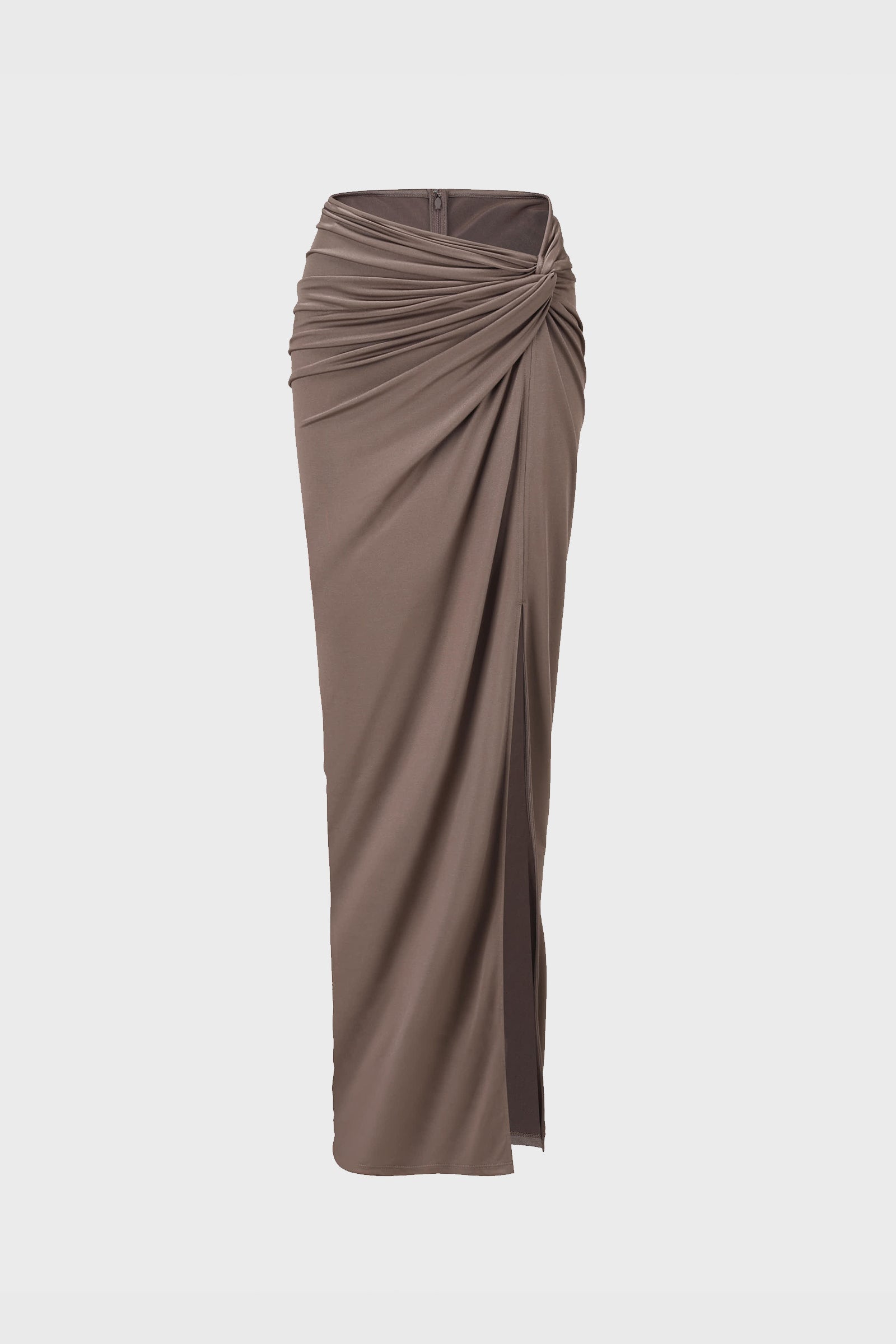 TWISTED DRAPED SKIRT MIST GREY