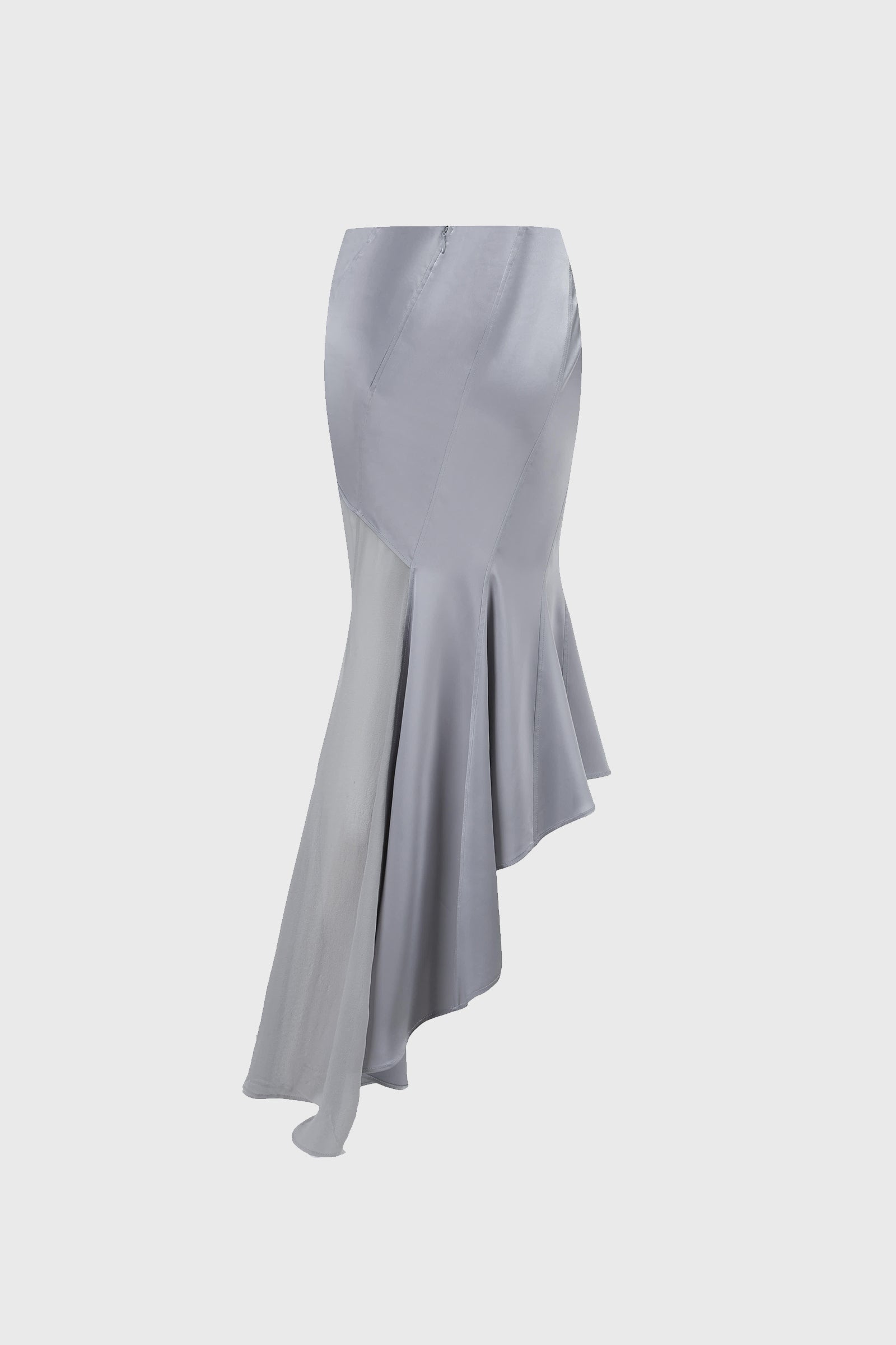 ASYMMETRIC SWIRLED PANELED SKIRT QUARRY