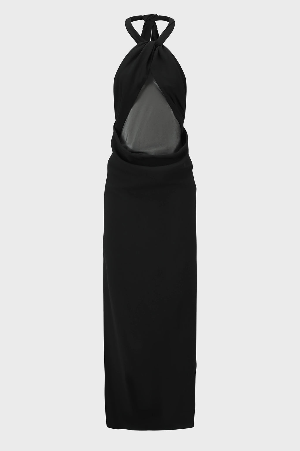 HALTERNECK DRAPED DRESS BLACK