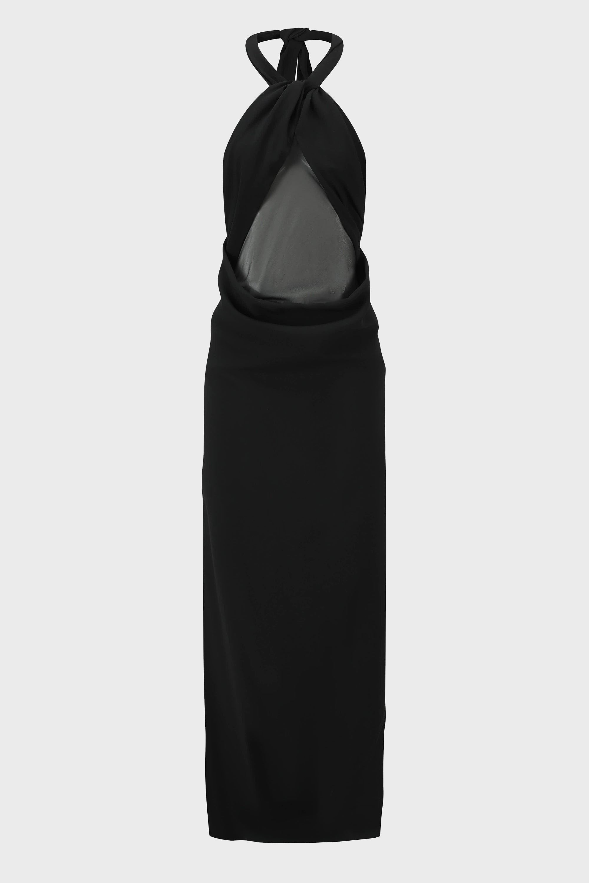 HALTERNECK DRAPED DRESS BLACK