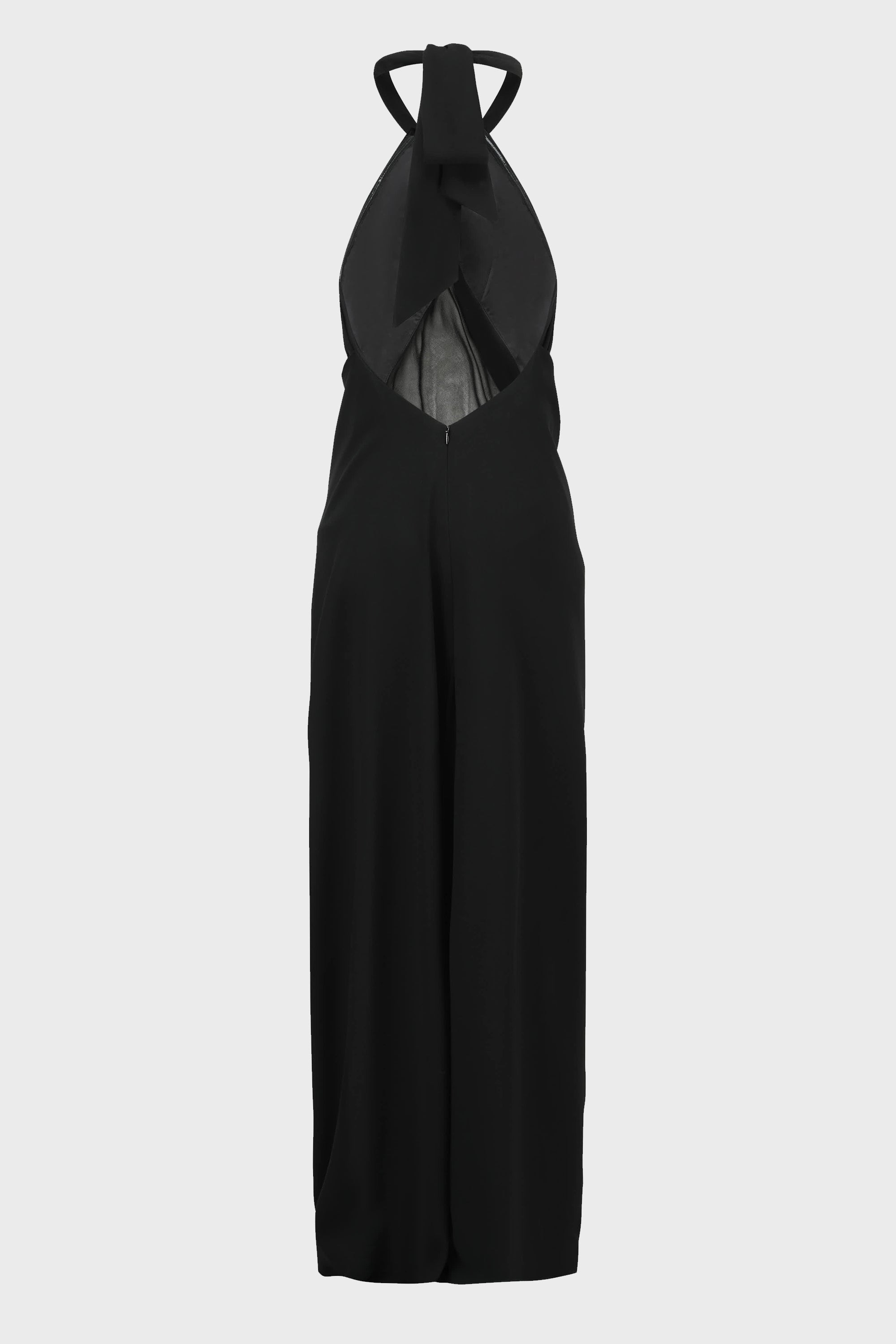 HALTERNECK DRAPED DRESS BLACK