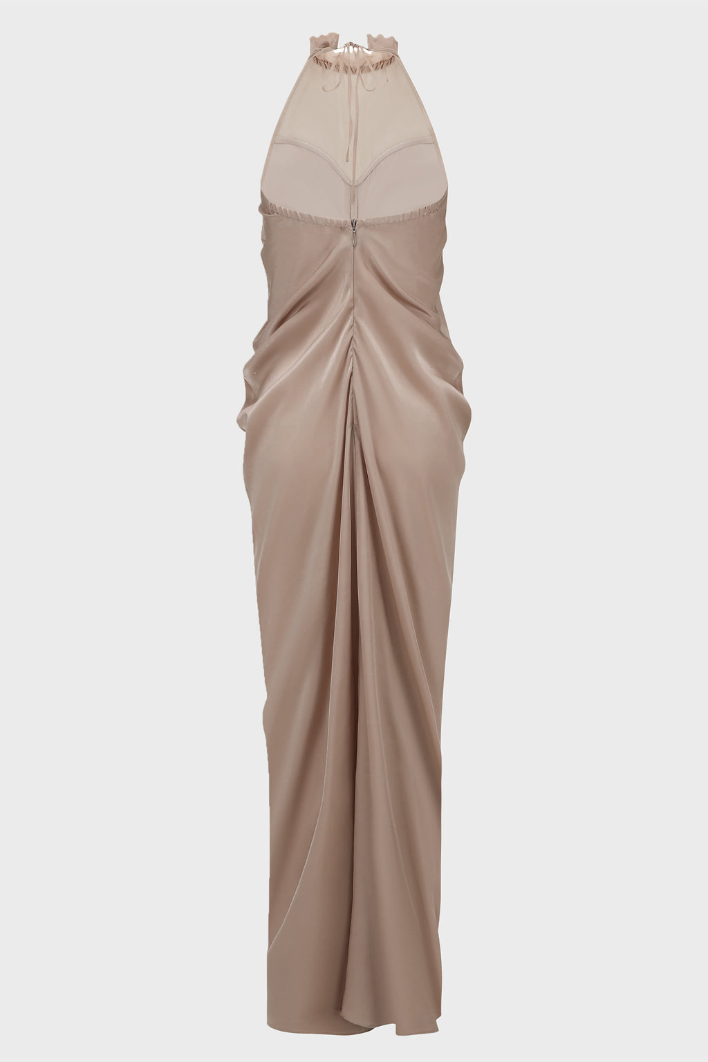 PANELED SILK DRAPED DRESS PINK MIST